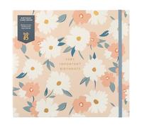 Busy B Daisy Birthday Card Book - 13 Storage Pocket File for Storing Greetings Cards with Birthday & Anniversary Reminders, Monthly Pockets & Anniversary Chart - FSC Certified - Measures 21 x 23cm