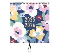 Busy B Family Wall Calendar - 17 Month Aug '25 - Dec '26 - Floral Design - Family Wall Planner with 5 Schedules, Notes, Mini Calendars, Stickers & 17 Monthly Storage Pockets - 30.5 x 30.5cm