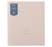 Busy B Large Faux Leather Address Book with Alphabetical tabs, Address Change Stickers & Pocket - Rose