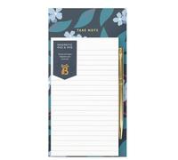 Busy B Magnetic Pad & Pen - Charcoal Floral - 70 Sheets & Lined Lists