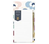 Busy B Magnetic Pad & Pen - Floral Design - Featuring 70 Tear-off Lined Sheets, Magnetic Pad & Pen - Ideal for List Making & Shopping Lists