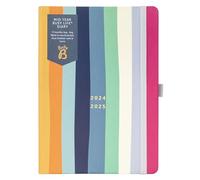Busy B Mid Year Busy Life Diary August 2024 - August 2025. Stripe Academic Diary 2024-2025 Bag Size Week to view Planner with Pen Holder, Elastic Closure and Storage Pockets