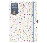 Busy B Mid Year Busy Life Diary August 2024 - August 2025. Terrazzo Academic Diary 2024-2025 Bag Size Week to view Planner with Pen Holder, Elastic Closure and Storage Pockets