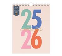 Busy B Mid-Year Calendar - Academic Everyday Planner - Aug '25 - Aug '26 - Multi - Wall Planner Calendar for Busy People with Month-to-View, To Do’s, Notes, Stickers & Storage Pocket - 29.5 x 22cm