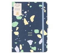 Navy Terrazzo Mid Year Page A Day Diary 2024-2025