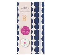 Busy B Navy Spot Meal Planner - Weekly Tear-Off Meal Planner, Shopping Lists, Storage Pocket, Elastic Closure, Pen Loop and Two Magnets - FSC® Certified