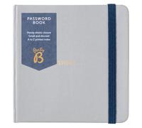 Busy B Password Book - Grey Cover - All your Internet Passwords in One Place - Store a Maximum of 186 Internet Login Details - Compact & Discreet Design with A-to-Z Index & Elastic Closure Band