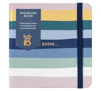 Busy B Password Book - Multicoloured Striped Cover - All your Passwords in One Place Store a Maximum of 186 Internet Login Details - Compact & Discreet Design with A-to-Z Index & Elastic Closure Band