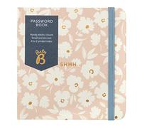 Busy B Password Book in Pink Daisy with Handy Elastic Closure, Compact Design and Discreet A to Z Printed Index for Storing Internet Login Information - FSC® Certified