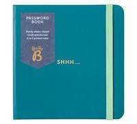 Busy B Password Book - Teal Cover - All your Internet Passwords in One Place - Store a Maximum of 186 Internet Login Details - Compact & Discreet Design with A-to-Z Index & Elastic Closure Band