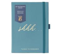 Busy B Password Book - Teal Faux Leather Cover - All your Internet Passwords in One Place - Compact & Discreet Design with Tabbed A-to-Z Index, Storage Pocket, Stickers & Elastic Closure Band