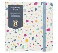 Busy B Password Book in Terrazzo with Handy Elastic Closure, Compact Design and Discreet A to Z Printed Index for Storing Internet Login Information - FSC® Certified