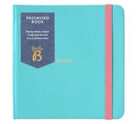 Busy B Password Book - Turquoise Cover - All your Internet Passwords in One Place - Store a Maximum of 186 Internet Login Details - Compact & Discreet Design with A-to-Z Index & Elastic Closure Band