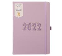 Busy B Perfect Planner A5 Week to View Diary January to December 2022 - Lilac Faux Leather Week to View Planner with Stickers & Tear-Out Lists