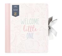 Busy B Pink Baby Journal - Spiral-bound with Ribbon Closure and Four Tabbed Scetions for Photos. Milestones and Memories, Four Handy Pockets for Storing Keepsakes and Stickers - FSC® Certified