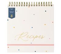 Busy B Recipe File - Spot - Flip Top Recipe Organiser with Built-in Stand, 16 Recipe Cards, Plastic Sleeves, Index Cards and Space for 80 Recipes - FSC® Certified