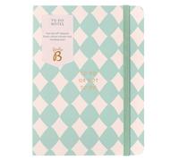 Busy B To Do Notes - Bright Harlequin Patterned Cover - Perfect for To Do Lists & Shopping Lists with Two Tear-off List Pads, Inside Pen Loop & Elastic Closure Band