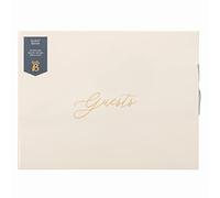 Busy B Wedding Guest Book - Cream - with 64 pages, space for friends and family to write messages on your special day, with ribbon closure. A lovely Keepsake Book