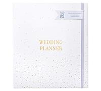 Busy B Wedding Planner - Beautiful white & gold spiral-bound wedding organiser with 6 tabbed sections and storage pockets. Perfect engagement gift.