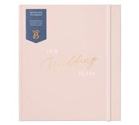 Busy B Wedding Planner - Wedding Organiser - Pink & Gold Vegan Leather Cover - Planning Sections, Checklists, Notes, Inspiration Pages, Tabbed Dividers & Storage Pocket