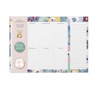 Busy B Weekly Planner Pad - Floral Design - Week-to-View Planner with 52 Tear-Off Sheets, Two Handy Magnets, Perforated Lists & Space for Notes - Perfect for Staying on Track of Plans & Reminders