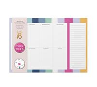 Busy B Weekly Planner Pad - Stripe with 52 week view Tear-off Sheets and Two Magnets and Perforated Lists