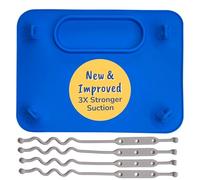 Busy Baby Shark Tank Silicone Placemat with Suction Cups and Toy Straps Food Grade Silicone (8.5 x 11 inches), Dishwasher Safe (Blue)