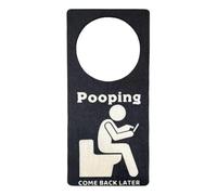 Busy Bathroom Signs Door: Poop Returns Later On Use Sign Door, Busy Funny Sign On Bathroom Door | Wooden Door Hanger Sign For The