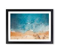 Busy Beach in Brazil Framed Print | A2 Black Framed Wall Art | Ready to Hang | Modern Beach Picture | Living Room Bedroom Lounge Office