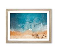 Busy Beach in Brazil Framed Print | A2 Oak Framed Wall Art | Ready to Hang | Modern Beach Picture | Living Room Bedroom Lounge Office