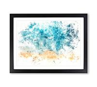 Busy Beach In Brazil Watercolour Modern Framed Print | A3 Black Framed Wall Art | Ready to Hang | Modern Beach Picture | Living Room Bedroom Lounge Office
