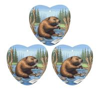 Busy Beaver Cartoon Car Air Freshener Hanging Incense Chips 3 Pack Automotive Scented Hanging Sheets Love form for Car Home Auto Interior Decor