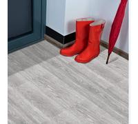 BUSY BEE 44 Self Adhesive Vinyl Grey Wood Effect Floor Tiles for Bathroom & Kitchen