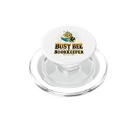 Busy Bee Bookkeeper Cute Accounting Pun Design PopSockets PopGrip for MagSafe