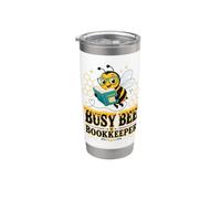 Busy Bee Bookkeeper Cute Accounting Pun Design Stainless Steel Insulated Tumbler