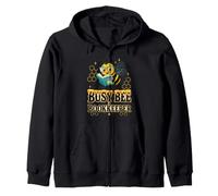 Busy Bee Bookkeeper Cute Accounting Pun Design Zip Hoodie