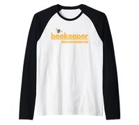 Busy Bee Happy Me Cute Beekeeper and Honeybee Raglan Baseball Tee