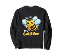 Busy Bee Honeycomb Cartoon Beekeeping Enthusiast Graphic Sweatshirt