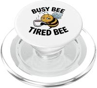 Busy Bee Tired Mom Coffee Lover Funny Stress Anxiety Humor PopSockets PopGrip for MagSafe