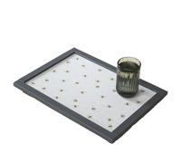 Busy Bees Cushioned Laptray 44x34cm Grey Faux Leather Honeycomb Food Dinner Laptop Tray