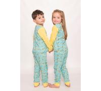 Busy Bees Dressing Gown and Jersey Pyjamas Luxury Gift Set Luca and Rosa Aqua 5-6 Years