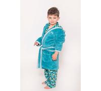 Busy Bees Fleece Dressing Gown KDMD Aqua 7-8 Years