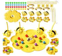Busy Bees Game,Colorful Multifunctional Magnetic Bee Toy String Game,Magnetic with Toy Adjustable Headband,Mini Bee Board He (B)