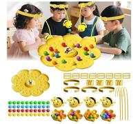 Busy Bees Game, Colorful Multifunctional Magnetic Busy Bee Games for Outdoor Backyard Travel Camping, Multi-Player Challenge, Educational Gift, Family Party Travel Activities (4 Players)