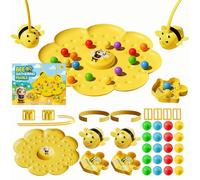 Busy Bees Game, Magnetic Bee Headband Board Games for Kids and Adults, Bee Bean Picking & Tabletop Fishing Game, Funny Family Night Party Game for 2 or 4 Players, Indoor Outdoor Use