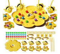 Busy Bees Game, Magnetic Bee Toy String Game, Magnetic Bee Toy with Adjustable Headband, Magnet Games with String, Hive Board Games, Fun Family Outdoor Toys, for 2/4 Players (4Players)
