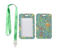 Busy Bees ID Badge Holder with Green Lanyard, Teacher Lanyard with ID Holder, Vertical Cards Protector for Paramedic, Vertical Cards Protector for School, Teacher Stuff Nurse Accessories Work
