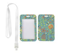 Busy Bees ID Card Holder with White Lanyard, Portrait Lanyard ID Card Holder, Vertical Cards Protector for Staff, Vertical Name Badges Protector for Work, Nurse Essentials Nurse Accessories Work