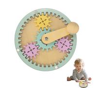 Busy Board Accessories Colorful Montessori Hand Crank Gear Accessory Natural Wood Material, Fun Early Education DIY Toy to Boost Toddlers’ Motor Skills and Wooden Parts