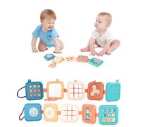 Busy Board Activity Cube - Montessori Busy board, Motor Skills Board on Long Airplane, Learning Gifts for Boy and Girl, Sensory Educational Developmental Essentials for 1 2 3 Year Old Kids Activities
